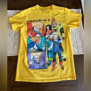 Dragon Ball Z Saiyans and Androids Yellow tshirt adult small